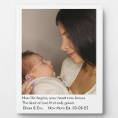 Nieuwe moeder| Eén foto |Moederdag-cadeau Fotoplaat (Voorkant)