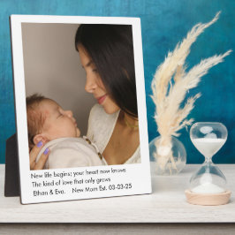 Nieuwe moeder| Eén foto |Moederdag-cadeau Fotoplaat