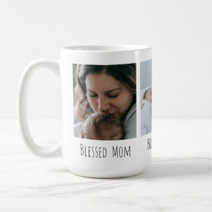 Nieuwe moeder Eerste moeder Drie foto's Koffiemok