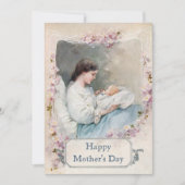 nieuwe moeder en kind met aangepaste tekst kaart (Voorkant)