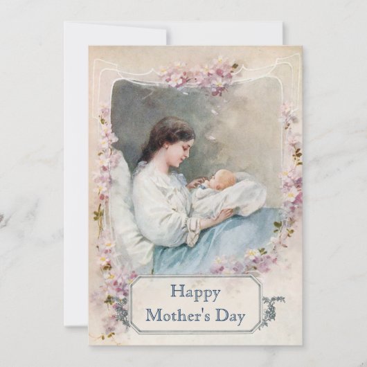 nieuwe moeder en kind met aangepaste tekst kaart (Voorkant)