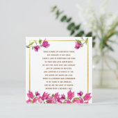 Nieuwe moeder gedicht Floral Moederdag platte Kaar Bedankkaart (Staand voorkant)