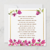 Nieuwe moeder gedicht Floral Moederdag platte Kaar Bedankkaart (Voorkant)