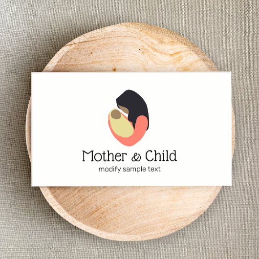 Nieuwe Moeder Holding Baby Logo Visitekaartje