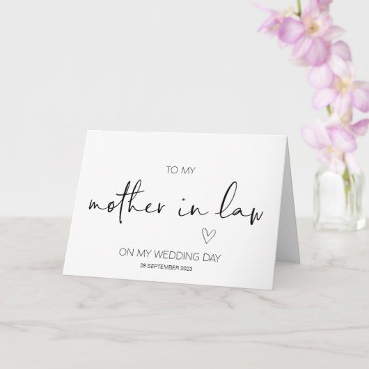 Nieuwe moeder in de wet bruiloft dank u van bruid kaart (Orchidee)