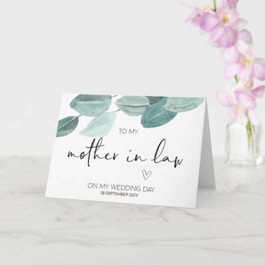 Nieuwe moeder in de wet bruiloft Dank u van de bru Kaart (Orchidee)