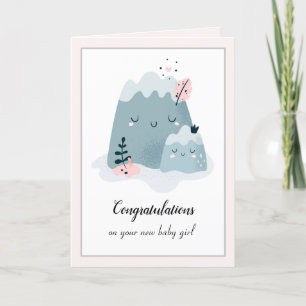 Nieuwe Moeder Moeder Moeder Baby Meisje Gefelicite Feestdagen Kaart