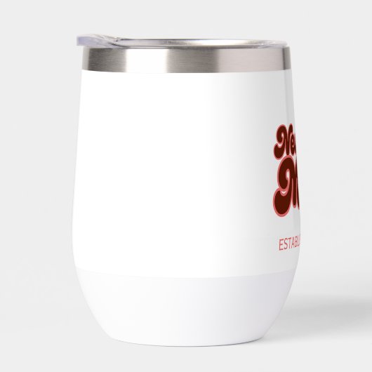 Nieuwe Moeder, retro roze bloem op maat jaar (Rechts)