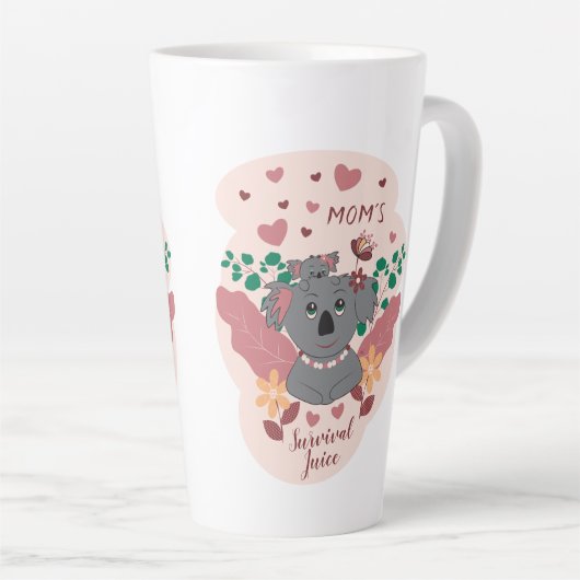 Nieuwe Moeder Survival Juice Schattige Koala Latte Latte Mok (Rechterhoek)