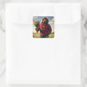 Nieuwe moeder vierkante sticker (Tas)