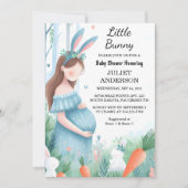 Nieuwe moeder wordt Ear Hop Blue Pink Bunny Baby s Kaart (Voorkant)