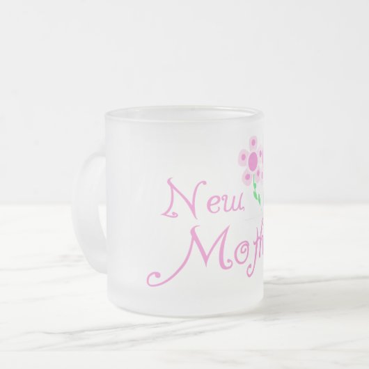 Nieuwe moederroze bloemen T-shirts en cadeautjes Matglas Koffiemok (Voorkant links)