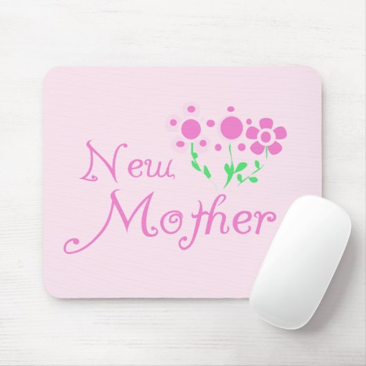 Nieuwe moederroze bloemen T-shirts en cadeautjes Muismat (Met muis)