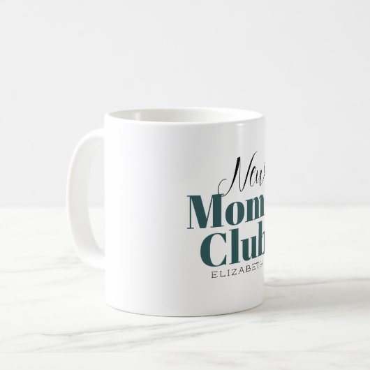 Nieuwe moeders club Calligrafie-monogram koffie-mo Koffiemok (Voorkant links)