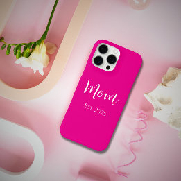 Nieuwe Mom Hot Pink Elegant Moederdag iPhone 16 Pro Max Hoesje
