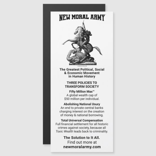 Nieuwe Moral Army™ Magnetische Informatie Kaart 4" (Voorkant / Achterkant)