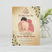 Nieuwe moslim ouder & pasgeboren baby jongen Aqiqa Kaart (Staand voorkant)