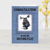 Nieuwe motorfiets Gefeliciteerd met Jeans Kijk Kaart (Gele Bloem)