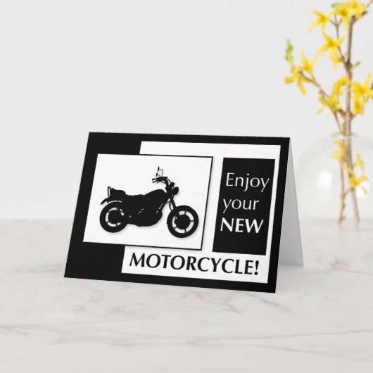 Nieuwe motorfiets, zwart en wit kaart (Gele Bloem)