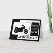 Nieuwe motorfiets, zwart en wit kaart (Voorkant)