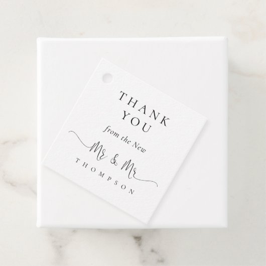 Nieuwe Mr Elegant Script Gay Wedding Dank u Bedankjes Labels (In situ)