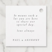 Nieuwe Mr Elegant Script Gay Wedding Dank u Bedankjes Labels (Achterkant)