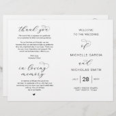 Nieuwe Mr en Mrs., Foldable Wedding Programs (Voorkant / Achterkant)