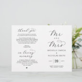 Nieuwe Mr en Mrs., Foldable Wedding Programs (Staand voorkant)