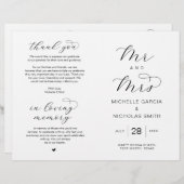 Nieuwe Mr en Mrs., Foldable Wedding Programs (Voorkant / Achterkant)