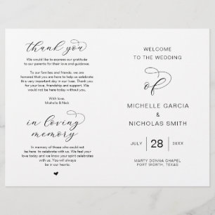 Nieuwe Mr en Mrs., Foldable Wedding Programs