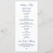 Nieuwe Mr. en Mrs., Navy Blue, Wedding Ceremony Pr Programmakaart (Achterkant)