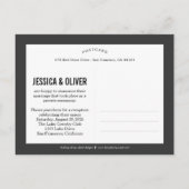 Nieuwe Mr. en Mrs. Wedding Aankondiging - Charcoal (Achterkant)