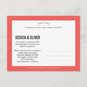 Nieuwe Mr. en Mrs. Wedding Aankondiging - Coral (Achterkant)