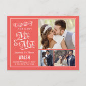 Nieuwe Mr. en Mrs. Wedding Aankondiging - Coral (Voorkant)