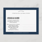 Nieuwe Mr. en Mrs. Wedding Aankondiging - Navy Blu (Achterkant)