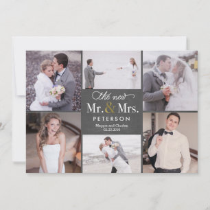 Nieuwe Mr en Mrs Wedding Foto Dank u Kaart Chalk