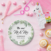 Nieuwe Mr & Mrs Foliage Wedding Party Papieren Bordje (Feest)