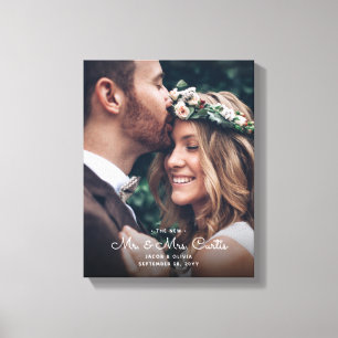 Nieuwe Mr & Mrs Passen getrouwd Foto Chic Wedding  Canvas Afdruk