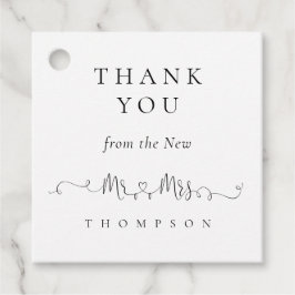 Nieuwe Mr. Rings Heart Script Wedding Dank u Bedankjes Labels