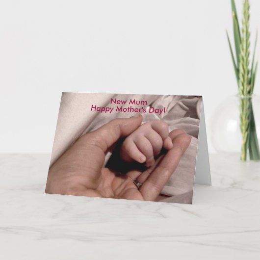Nieuwe Mum & Baby Happy Moederdag Kaart (Voorkant)