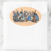 NIEUWE MUZIEKTAAL / DIERLIJKE BOERDERIJ ORCHESTRA OVALE STICKER (Tas)