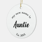 Nieuwe naam tante script typografie keramisch ornament (Links)