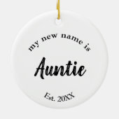 Nieuwe naam tante script typografie keramisch ornament (Achterkant)