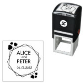 Nieuwe namen, aangepaste bride en groomnaamdatum zelfinktende stempel (In situ)