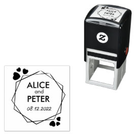 Nieuwe namen, aangepaste bride en groomnaamdatum  zelfinktende stempel