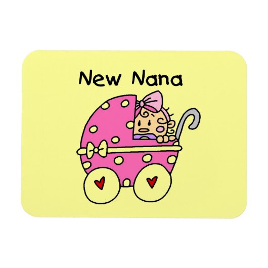 Nieuwe Nana Baby in Carriage Gifts Magneet (Horizontaal)