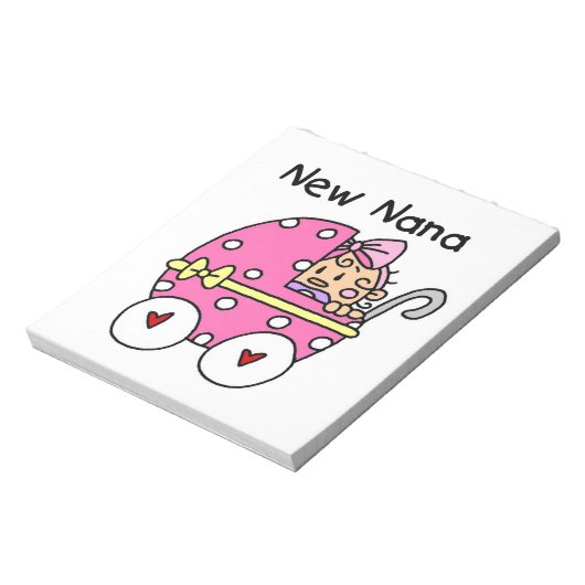 Nieuwe Nana Baby in Carriage Gifts Notitieblok (Linkerzijde)