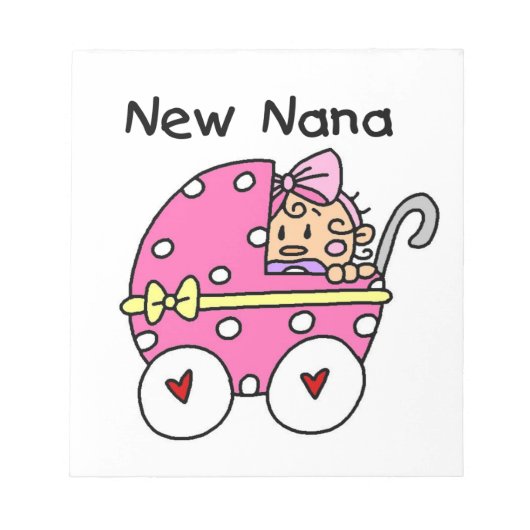 Nieuwe Nana Baby in Carriage Gifts Notitieblok (Voorkant)