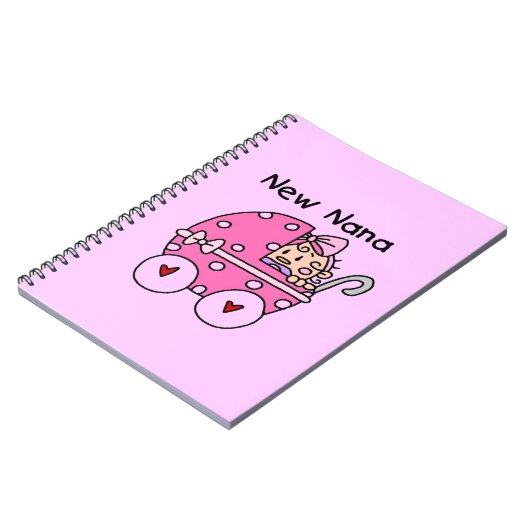 Nieuwe Nana Baby in Carriage Gifts Notitieboek (Linkerzijde)