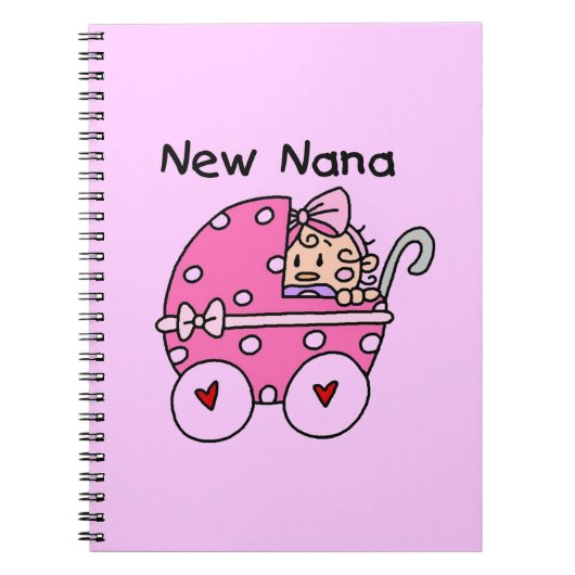Nieuwe Nana Baby in Carriage Gifts Notitieboek (Voorkant)